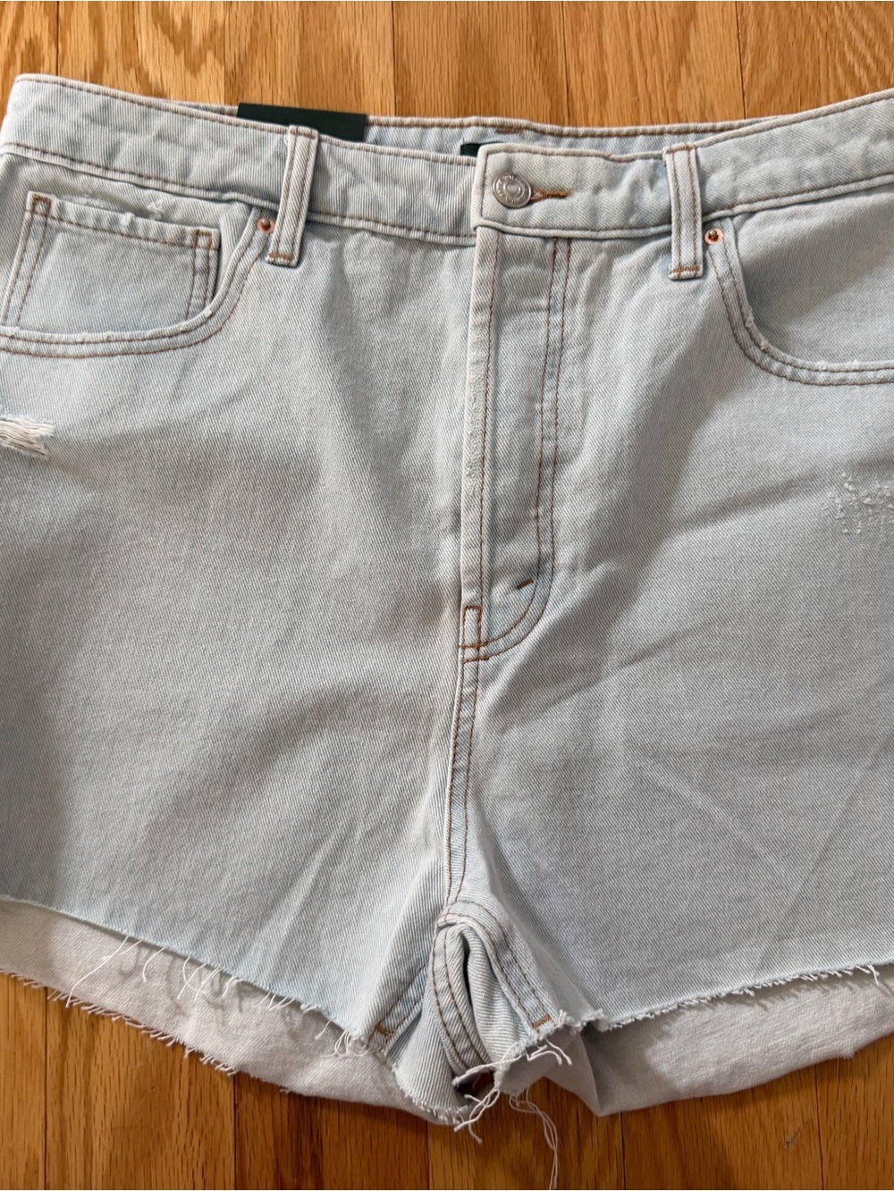 wild fable Light Blue High-Rise Raw Hem Denim Shorts. Size 12